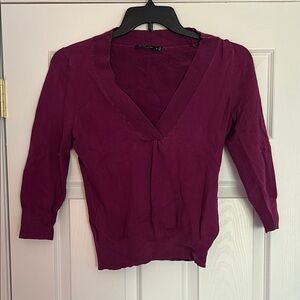 The Limited Deep Purple V-Neck Top